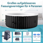 Hot Tub hinchable para 4 personas, 2400 W interior/exterior, piscina de spa de invierno, con 120 chorros de aire, protección contra heladas, 799 litros, a prueba de fugas, ahorro de energía