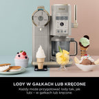 Ninja CREAMi Scoop and Swirl Maszyna do lodów z 2 pojemnikami, 13 funkcji, przygotowuje lody, lody włoskie, gelato, koktajle mleczne i inne desery, opcja dodatków, kamienne złoto, NC701EUSTGD