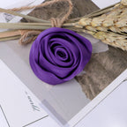 Satin Rolled Rose Fabric Flower Applique - Product Detail Photo 4