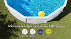 Piscina de Acero Elevada,Redonda con Aspecto Acero Blanco. Piscinas Desmontables para Jardín 240 x 120 cm - Piscina Gre KIT300ECO Fidji.