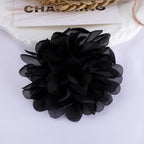 Layered Chiffon Pom Fabric Flower Applique - Product Detail Photo 4