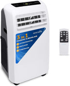 SereneLife Mini Klimaanlage mobil, 3-in-1 mobiles Klimagerät mit Abluftschlauch – Luftkühler, Luftentfeuchter & Ventilator, Air conditioner – 9.000 BTU, 1,5L Feuchtigkeit/Stunde, kühlt Räume bis 42 m2