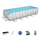 2025 Bestway 5611Z Power Steel Frame Pool Kit completo con bomba de filtro 640 x 274 x 132 cm, gris claro
