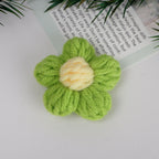 Knit Daisy Fabric Flower with Center Accent - Yellow 4cm