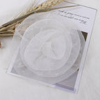 Organza Rolled Rose Fabric Flower Applique - Black 11CM