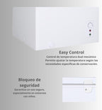 VOK Congelador Horizontal 194 L Ancho 81,8 cm - Función Dual, Congelación Rápida, Luz LED, Bloqueo de Seguridad, Autonomía de 23 h, Blanco