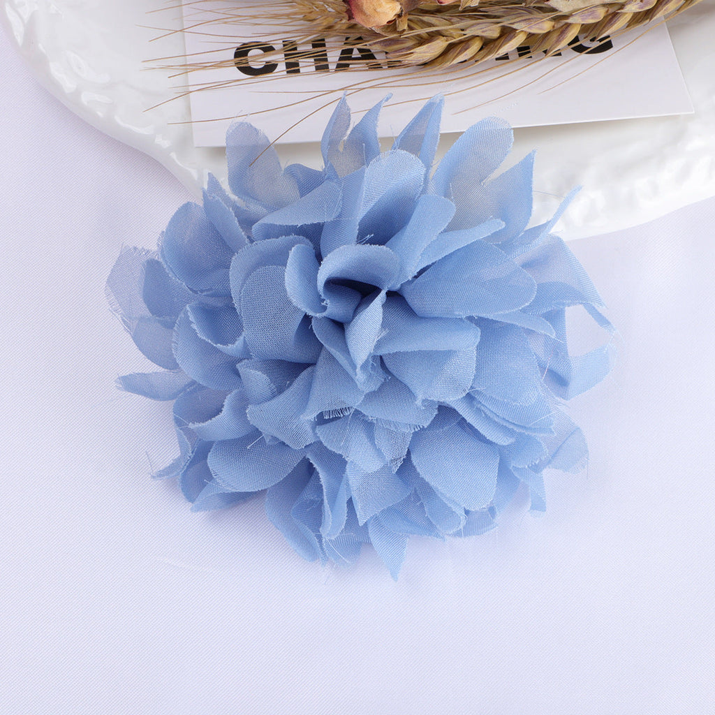 Layered Chiffon Pom Fabric Flower Applique - Product Detail Photo 3