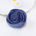 Velvet Rolled Rose Fabric Flower Applique - Product Detail Photo 2