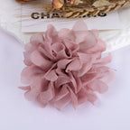 Layered Chiffon Pom Fabric Flower Applique - Lotus Pink 10CM