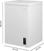 Cecotec Congelador Horizontal 143L Bolero CoolMarket Chest 143P White E. Cesta con Asas, Control Electrónico LED, UltraContact D-Cool, Dual Function, Puerta ZeroG (80º-30º), Fast Freezing, Compacto