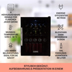 Klarstein Mini Kühlschrank mit Glastür für Zimmer, Getrnkekühlschrank mit Verstellbaren Ablagen, Kleiner 80 Liter, Indoor/Outdoor Kühlschrank Leise