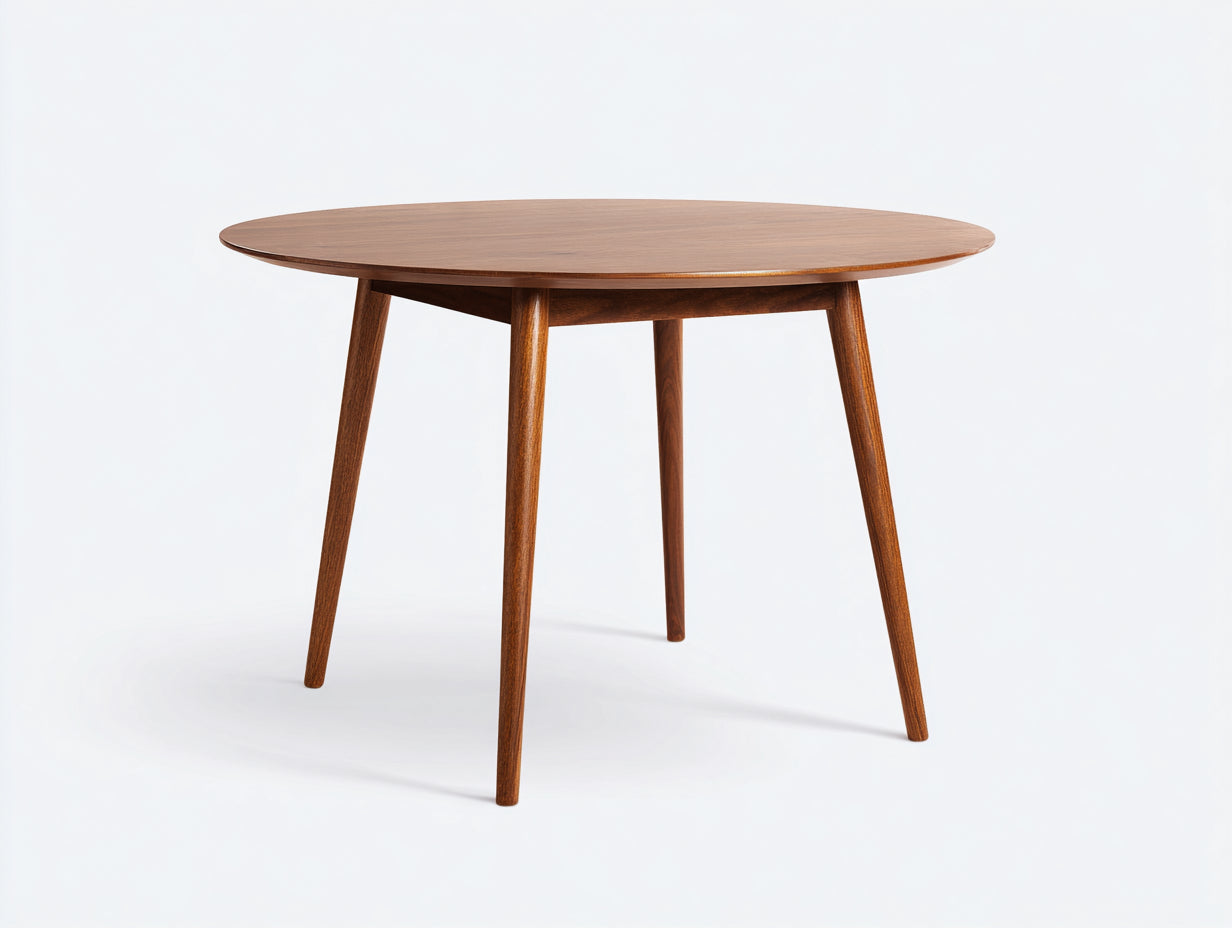 Mesa de comedor-redonda-madera-100x100x75 cm-marrón-sala de comedor y cocina-diseño moderno