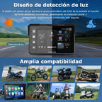 Carpuride W702 Plus Android 14 Motocicleta Carplay Pantalla con Doble Cámara, CarPlay y Android Auto Inalámbricos,7" Pantalla Táctil Impermeable, Audio BT,Grabación Bucle, Navegación Online y Offline.