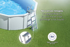 Piscina de Acero Elevada,Redonda con Aspecto Acero Blanco. Piscinas Desmontables para Jardín 240 x 120 cm - Piscina Gre KIT300ECO Fidji.