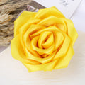 Classic Satin Rose Fabric Flower Applique - Green 7cm