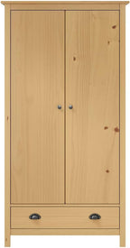 vidaXL Armario de 2 Puertas Muebles para Ropa Roperos Guardarropas de Dormitorio Organizador Colgar Almacenamiento 89x50x170 cm Blanco Madera Pino