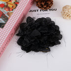 Tinsel Sparkle Ruffled Fabric Flower Applique - Red 11CM