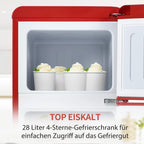 Merax Kühlschrank mit Gefrierfach, Kühl-Gefrierkombination, klein Kühlschrank mit 51L und Gefrierschrank 21L, Leise, LED, Glasablagen, Gemüsefach, Türablagen, für Küche, Wohnzimmer, Büro, Schwarz
