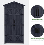 M MCombo Armario de jardín caseta de jardín de Madera Resistente a la Intemperie, Armario Exterior Impermeable con Suelo, para Uso Exterior balcón, 74×99×193 cm (Gris Antracita)
