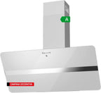 Corberó - Campana Extractora 90 cm | VICTORIA960W | 594,2 m3/h| 67db| 165W, |3 Velocidades, | Control Touch |Vidrio Templado | Filtro de Aluminio + Filtro Carbón | Cristal Blanco