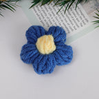 Knit Daisy Fabric Flower with Center Accent - Pink 4cm