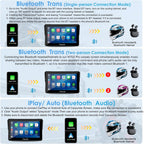 Carpuride W702 Pro Motocicleta Pantalla Carplay con Intercomunicador Función, Inalámbrico CarPlay y Android Auto, Portátil 7 Pulgadas Impermeable Pantalla Táctil, Dual Bluetooth, Navegación, Brújula.