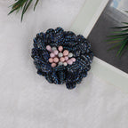 Sparkle Dahlia Fabric Flower with Bead Center - Product Detail Photo 2