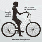 2025 Bicicleta Cruiser Clásica Huffy Nel Lusso con cuadro Perfect Fit, Mujer, Azul Claro, 26"