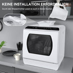 Hermitlux Mini Geschirrspüler, Spülmaschine für 4 Bestecksätze, 5 Liter Wassertank, 6 Programme Mini Tischgeschirrspüler, Perfekt für Wohnungen, Schlafsäle, Camping, Weiß