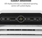 Klarstein Mobile Klimaanlage mit Abluftschlauch, 4-in-1 Klimagerät mit Ventilator, Luftentfeuchter & Nachtmodus, Kleine & Portable Klimaanlage für Wohnung & Büro, App-Steuerung, 12000 BTU