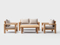 Sofás de jardín conjunto de sofá de jardín de madera con mesa 120x60x75 cm - madera natural-beige claro - diseño moderno