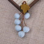 Fabric Berry Cluster with Leaf Accent - White 13CM