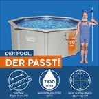 Bestway Hydrium - Piscina de Pared de Acero con Filtro de Arena, diámetro de 300 x 120 cm, Gris, Redonda