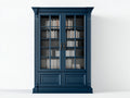 Estanterías de madera con puertas de vidrio 110x40x190 cm azul - diseño clásico para salón