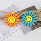 Smiley Daisy Felt Flower Applique - Purple 5CM