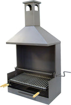 Imex El Zorro – Barbacoa Chimenea con Bandejas Metálicas | 61x40x217 cm | Acero Reforzado con Parrilla Inoxidable y Chimenea Evacuadora | Ideal para Jardines, Patios y Terrazas