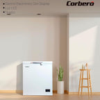 Corbero - Congelador Arcón 142L | CCHH15024E | Control Electrónico con Display | Luz LED | Tirador | 1 Cesta Interior | 2 Ruedas | 2 Patas Ajustables | 40 Db | Eficiencia Energética E | Blanco