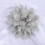 Metallic Striped Ruffled Fabric Flower Applique - Product Detail Photo 1