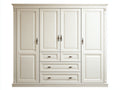Armarios de cuatro puertas 200x60x210 cm - blanco - diseño clásico con cajones