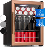 Klarstein Mini Kühlschrank mit Glastür für Zimmer, Getrnkekühlschrank mit Verstellbaren Ablagen, Kleiner 80 Liter, Indoor/Outdoor Kühlschrank Leise