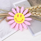 Smiley Daisy Felt Flower Applique - Yellow 5CM