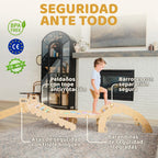 9en1 Montessori triangulo pikler Grande de 1 a 7+ años, 5 ángulos Ajustables, Parque Infantil Exterior y Interior en Madera para la Escalada con Arco pikler y rampa Pickler para niños