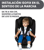 Chicco Unico EVO I'Size Classic, Silla de Coche ISOFIX para Bebés y Niños de 40 a 150 cm, Grupo 0123 Desde Recién Nacido hasta 12 Años, Giratoria 360º, Reductor, Ajustable y Protección Lateral, Negra