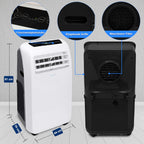 SereneLife Mini Klimaanlage mobil, 3-in-1 mobiles Klimagerät mit Abluftschlauch – Luftkühler, Luftentfeuchter & Ventilator, Air conditioner – 9.000 BTU, 1,5L Feuchtigkeit/Stunde, kühlt Räume bis 42 m2