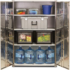 Seville Classics UHD16238 Mega armario , 121,9 x 60,9 x 182,9 cm, soporte de metal con revestimiento en polvo, gris