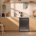 Cecotec Congelador Vertical Sobremesa 97 L Bolero CoolMarket TF 97 Inox, Clase Energética E, Diseño compacto, Puerta reversible, 3 Cajones, Medidas 55,1 x 57,5 x 83,5 cm, Color Inox