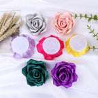 Classic Satin Rose Fabric Flower Applique - Purple 7CM