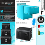 KESSER Kompressor Kühlbox 2in1 Doppelzone Kühl & Gefrierfach elektrische Gefrierbox mit 2x Kühlakkus & LED-Touch-Bedienung | Kühlschrank Kühlung bis -20 °C für Camping, Auto, Lkw 12/24V 230V