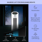 Klarstein 4-in-1: Smart Luftkühler, Ventilator, Luftbefeuchter & Ionisation I 6 L Wassertank, Oszillation, 30 W, 210 m³/h, Timer I Klimagerät ohne Abluftschlauch, Mobiles Klimagerät, Schwarz-Rosegold