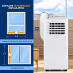 SereneLife 3-in-1 Mobile Klimaanlage mit Abluftschlauch – Klimagerät als Luftkühler, Ventilator & Luftentfeuchter– Mini Klimaanlage für Räume bis zu 28 m2 – Luftkühler für Zuhause & Büro 10,000 BTU